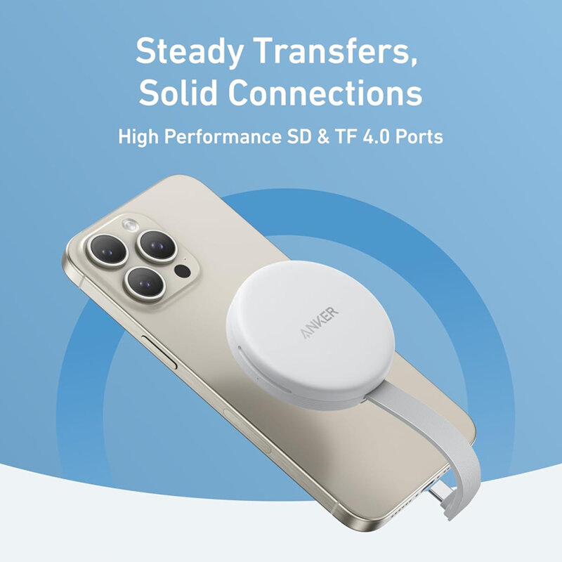 Cititor card SD portabil, adaptor USB-C Anker MagGo, A83D1G21