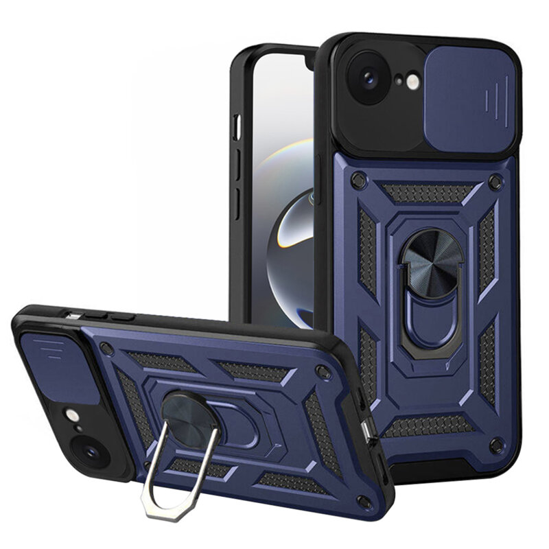 Husa iPhone 16e protectie camera Techsuit CamShield Series, albastru