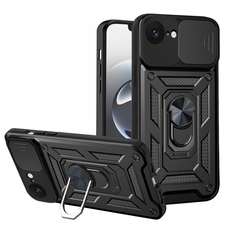 Husa iPhone 16e protectie camera Techsuit CamShield Series, negru