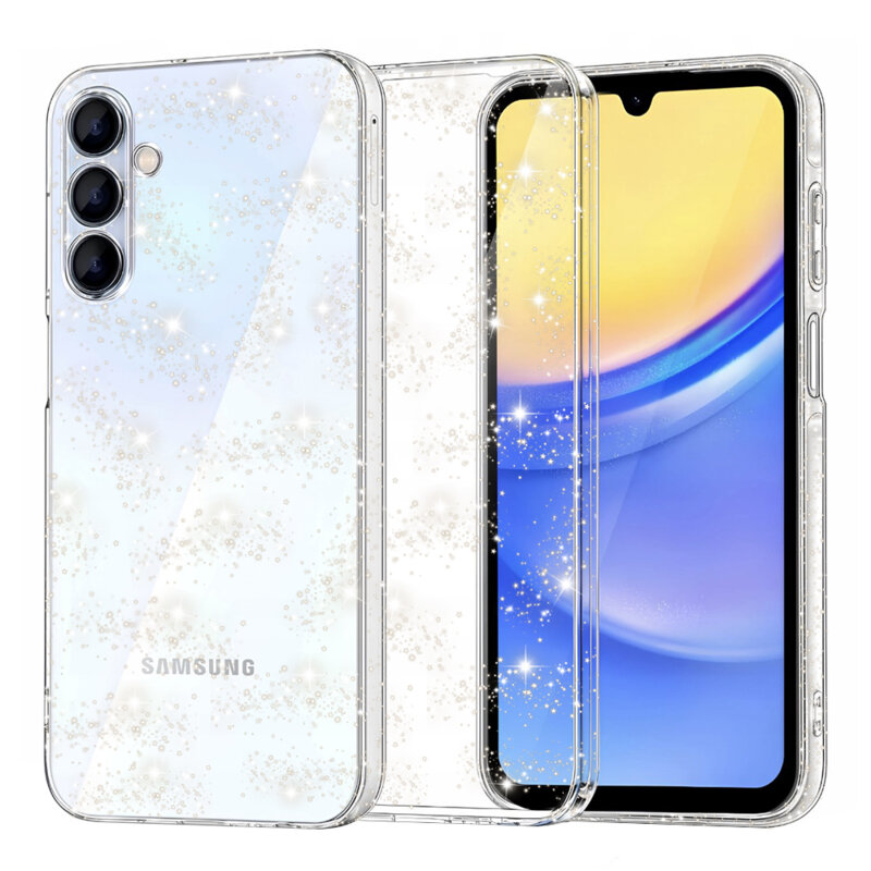 Husa sclipici Samsung Galaxy A15 4G Techsuit SparkleSkin, transparenta