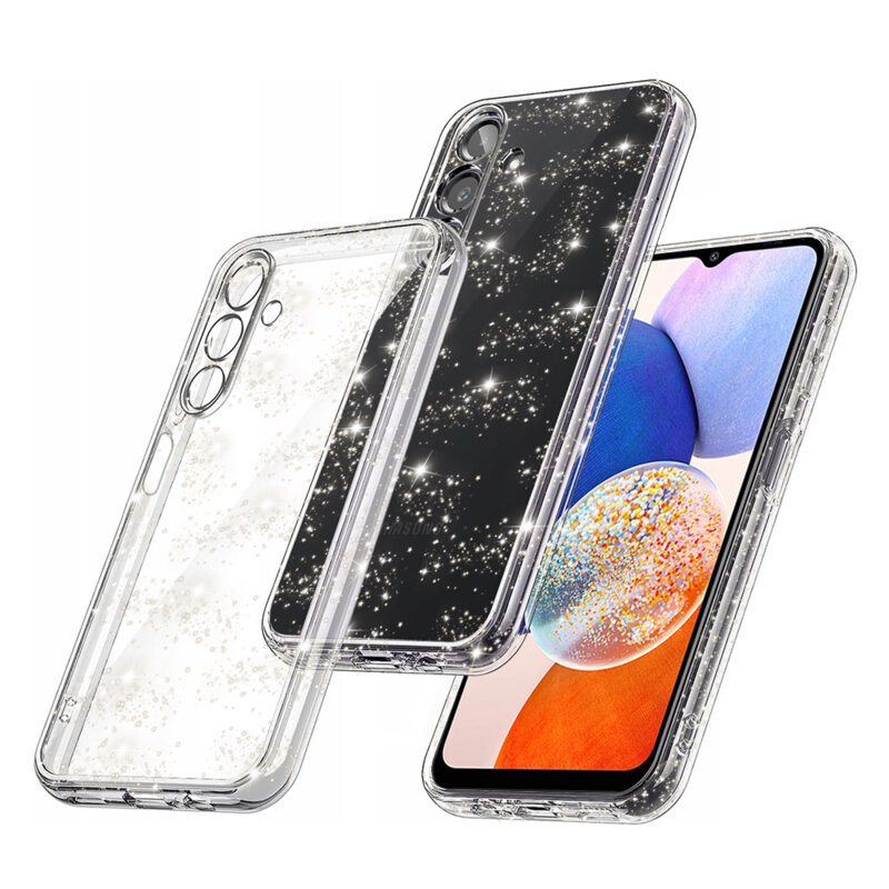 Husa sclipici Samsung Galaxy A14 5G Techsuit SparkleSkin, transparenta