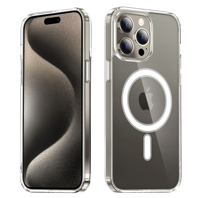 Husa iPhone 15 Pro Max Techsuit MagSafe, transparenta