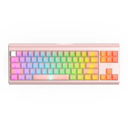 Tastatura gaming mecanica RGB Havit KB896L, 1.2m, roz