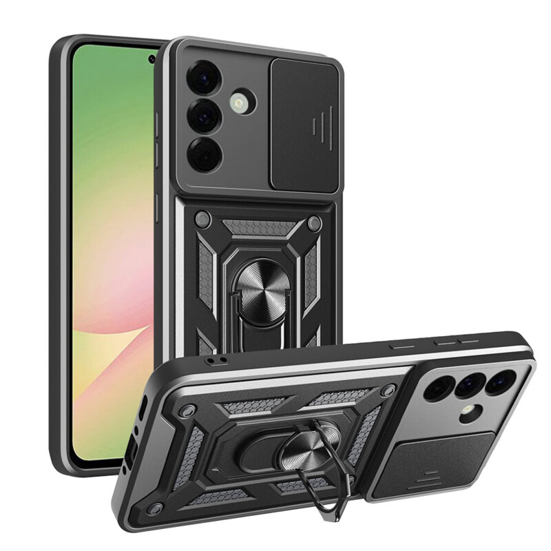 Husa Samsung Galaxy A56 5G protectie camera Techsuit CamShield Series, negru