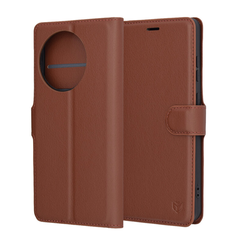 Husa OnePlus 13R Techsuit Leather Folio, maro