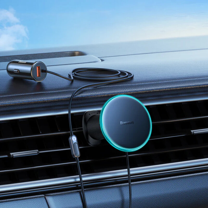 Suport MagSafe, incarcator auto bricheta + cablu 40W Baseus, C40141000111-01