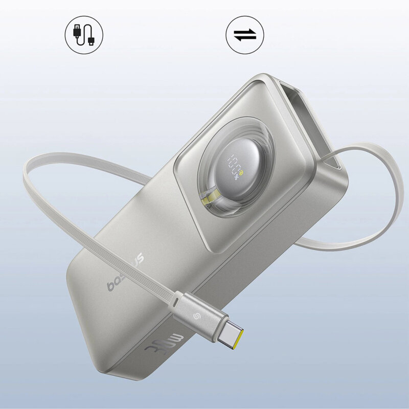 Baterie externa 10000mAh Free2Pull Baseus, 30W, gri, P10073701843-00