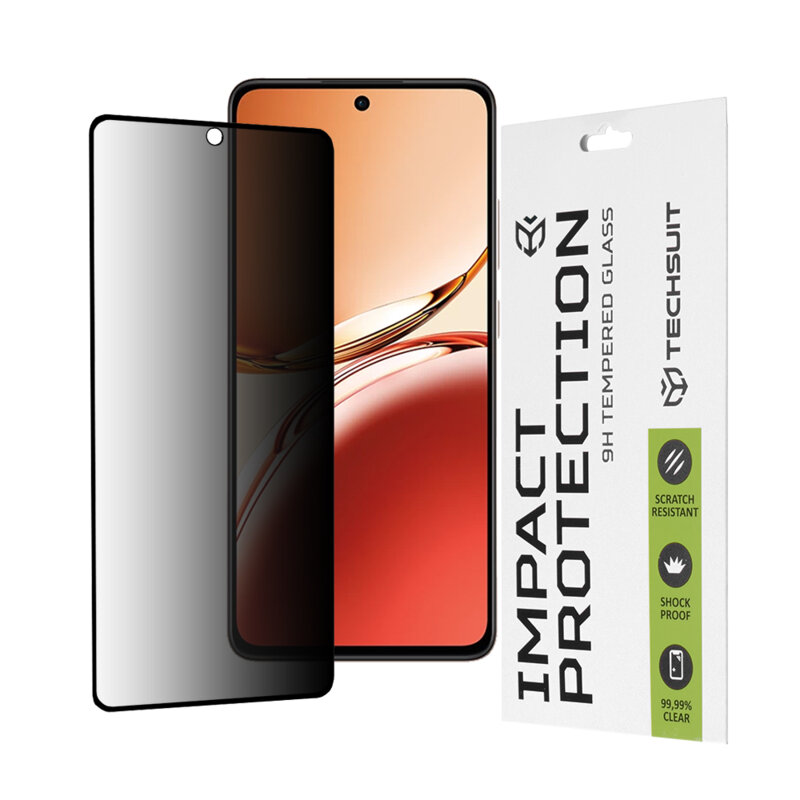 Folie sticla Oppo Reno12 F 4G Techsuit 111D Privacy Full Glue, negru