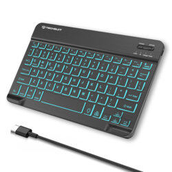 Mini tastatura wireless cu lumini RGB Techsuit WK1, negru