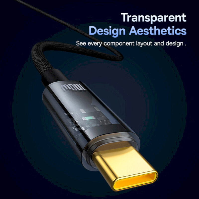 Cablu incarcare Type-C 100W Baseus Explorer, 1m, negru, P10319703111-00