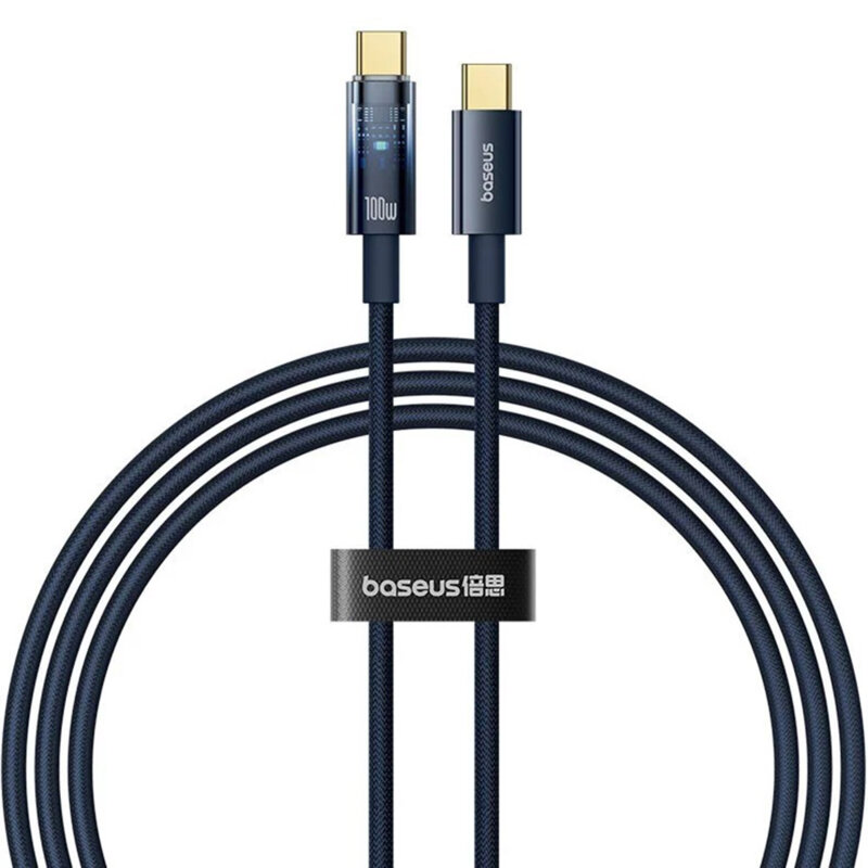 Cablu incarcare Type-C 100W Baseus Explorer, 1m, albastru, P10319704321-00