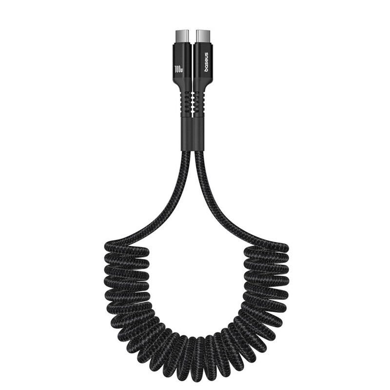 Cablu Type-C flexibil 100W Baseus Fish-Eye, 1m, negru, P10320203111-00