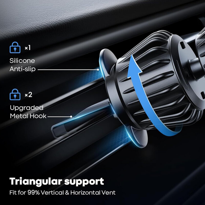 Suport auto magnetic grila ventilatie Techsuit AirFix S1, negru