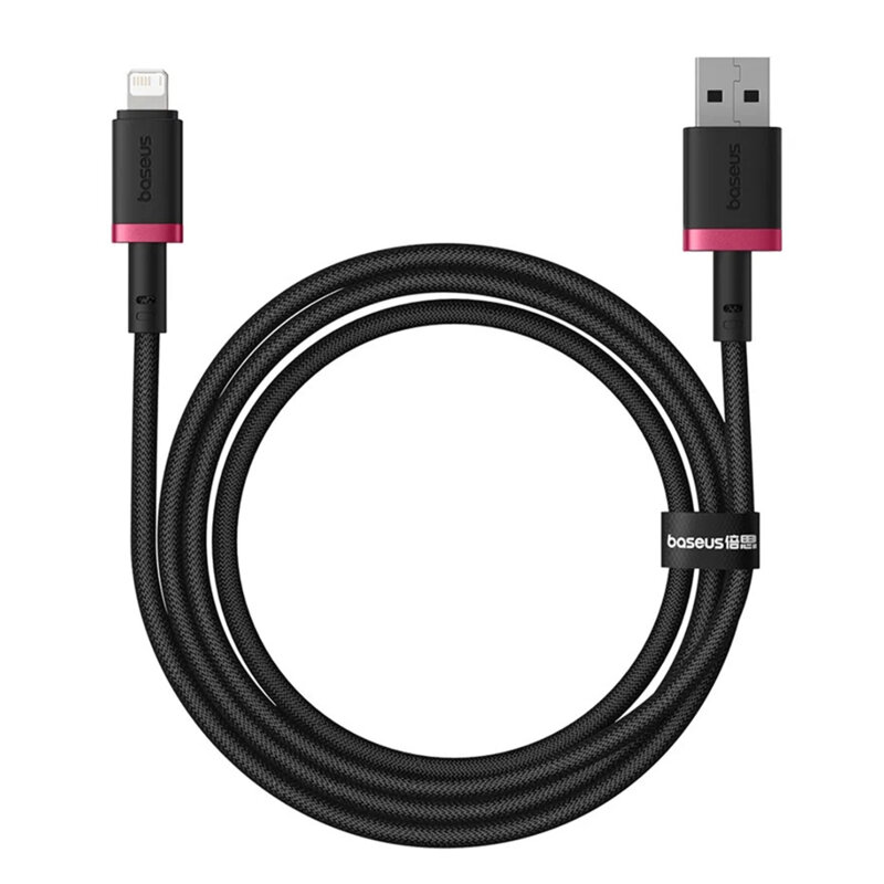 Cablu incarcare iPhone 2.4A Baseus Dura, 1m, rosu, P10377801U01-01
