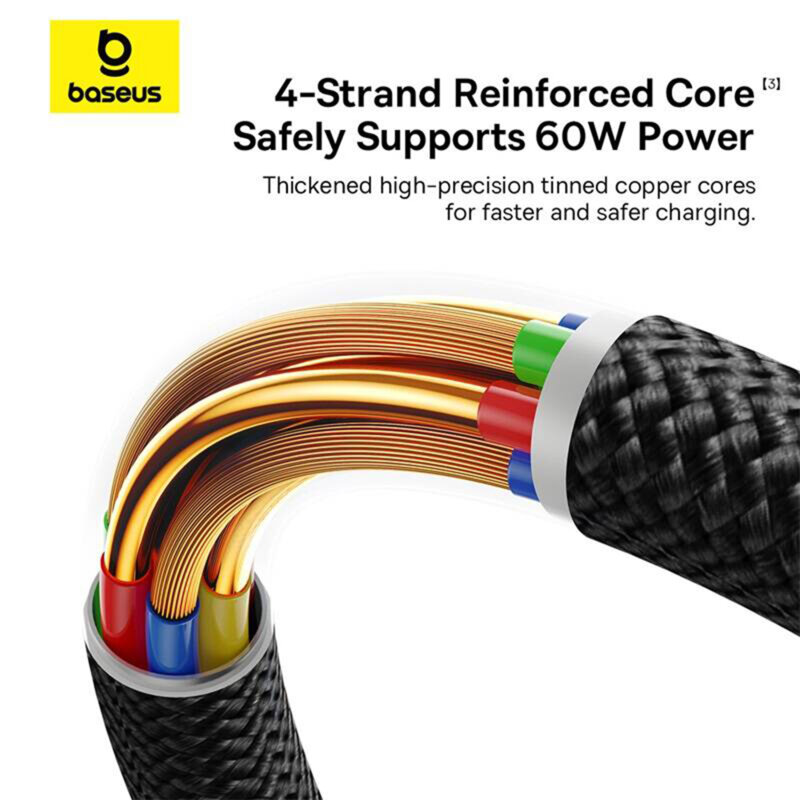 Cablu incarcare laptop 60W Baseus Dura, 1m, negru, P10377802U01-01