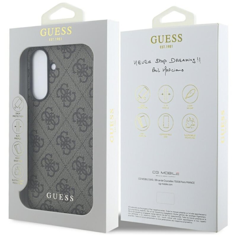 Husa originala Guess Samsung Galaxy A56 5G Hardcase 4G Classic, maro, GUHCSA56G4GFBR