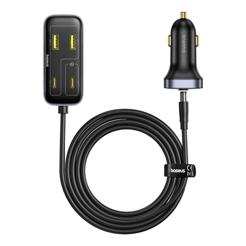 Incarcator auto USB, Type-C + extensie cablu Baseus, C00081100121-00