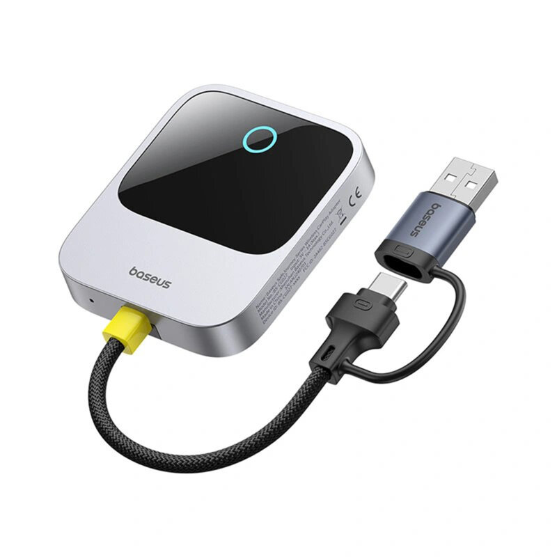 Adaptor wireless CarPlay pentru iPhone Baseus Safe Journey, gri