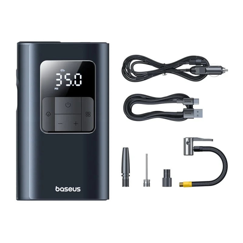 Compresor auto, baterie externa 75W Baseus, 6000mAh, negru