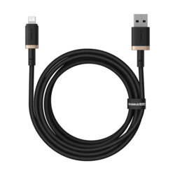 Cablu incarcare iPhone 2.4A Baseus Dura, 2m, auriu, P10377801U01-02
