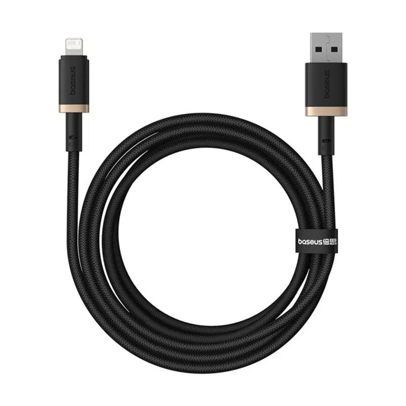 Cablu incarcare iPhone 2.4A Baseus Dura, 2m, auriu, P10377801U01-02