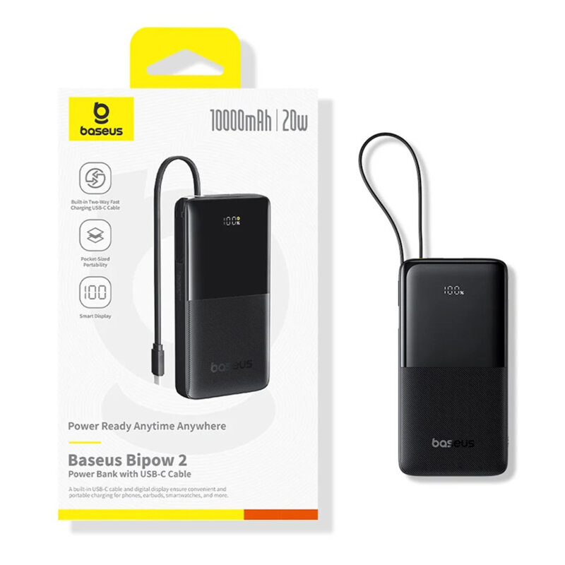 Baterie externa 10000mAh Bipow 2 Baseus, 20W, negru, P10077101113-00