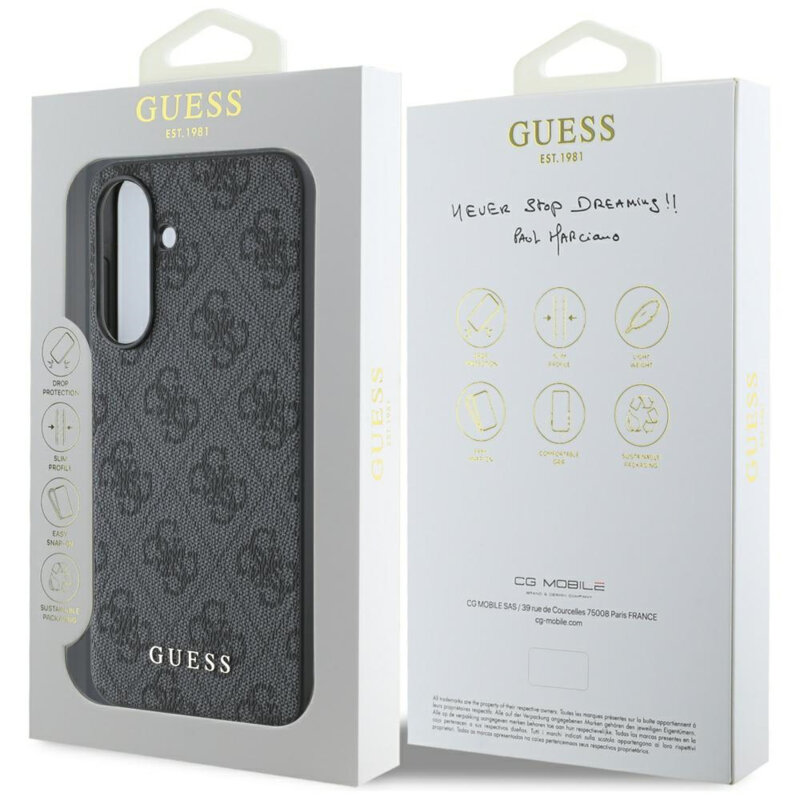 Husa originala Guess Samsung Galaxy A56 5G Hardcase 4G Classic, negru, GUHCSA56G4GFGR