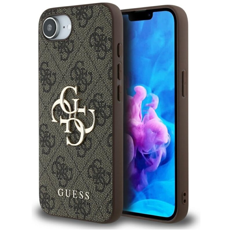 Husa originala Guess iPhone 16e Hardcase 4G Big Logo, maro, GUHCPSE44GMGBR
