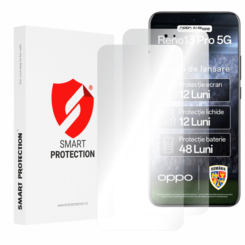 [Pachet 2x] Folie regenerabila premium Oppo Reno13 Pro Smart Protection Classic, transparenta