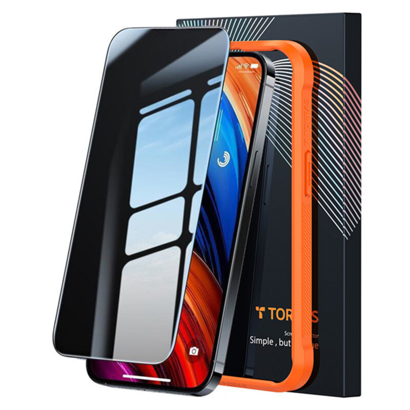 Folie sticla iPhone 15 Pro Max Torras GlassGo Epic Privacy, negru
