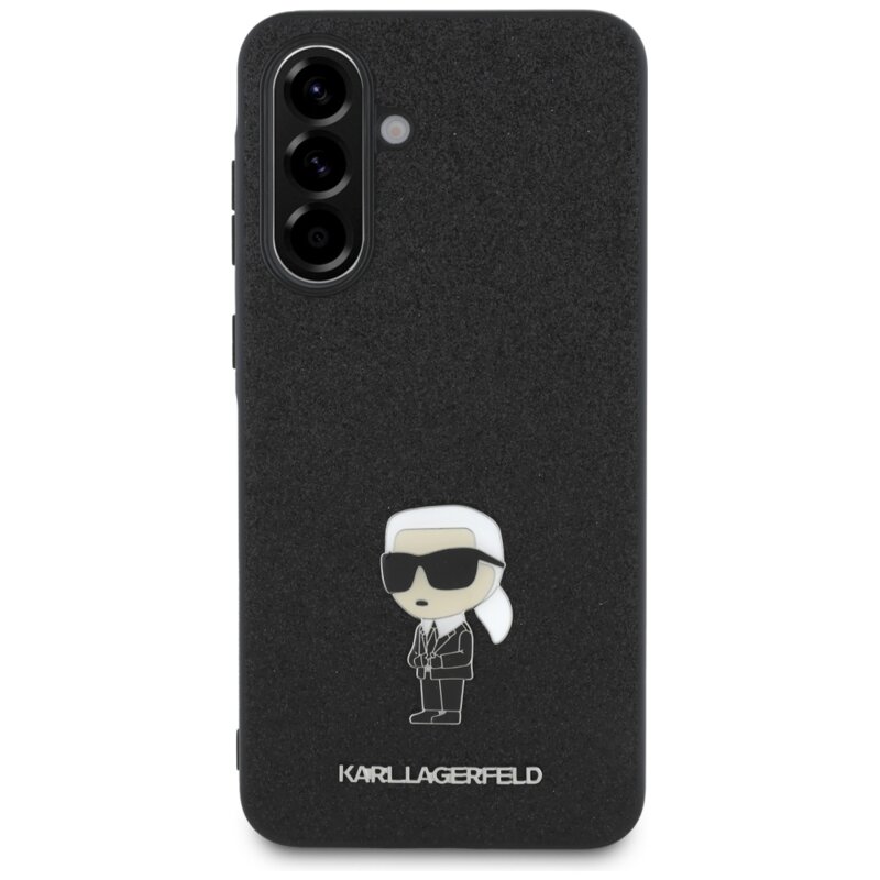Husa Karl Lagerfeld Samsung Galaxy A36 5G Hardcase Glitter Fixed, negru, Ikonik Logo, KLHCSA36GKNPSK