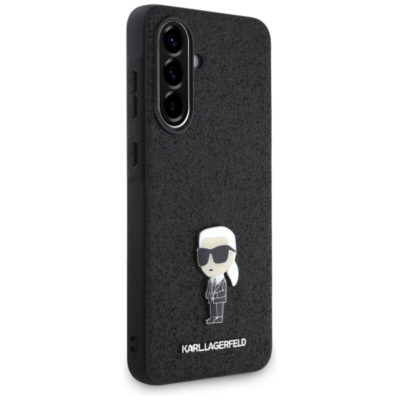 Husa Karl Lagerfeld Samsung Galaxy A36 5G Hardcase Glitter Fixed, negru, Ikonik Logo, KLHCSA36GKNPSK