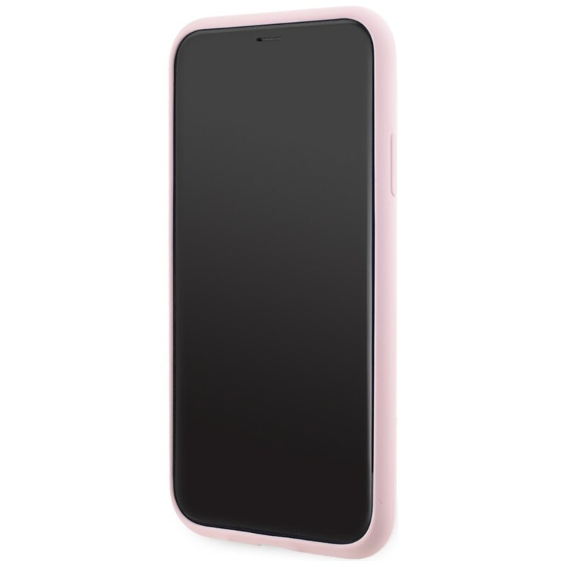 Husa Karl Lagerfeld iPhone 11 Silicone MagSafe, roz, Karl&Choupette, KLHMN61SCMKCRHP