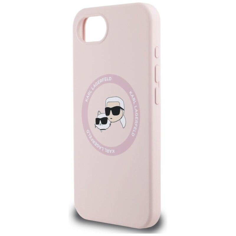 Husa Karl Lagerfeld iPhone 16e Silicone MagSafe, roz, Karl&Choupette Head, KLHMPSE4SKCHTCP