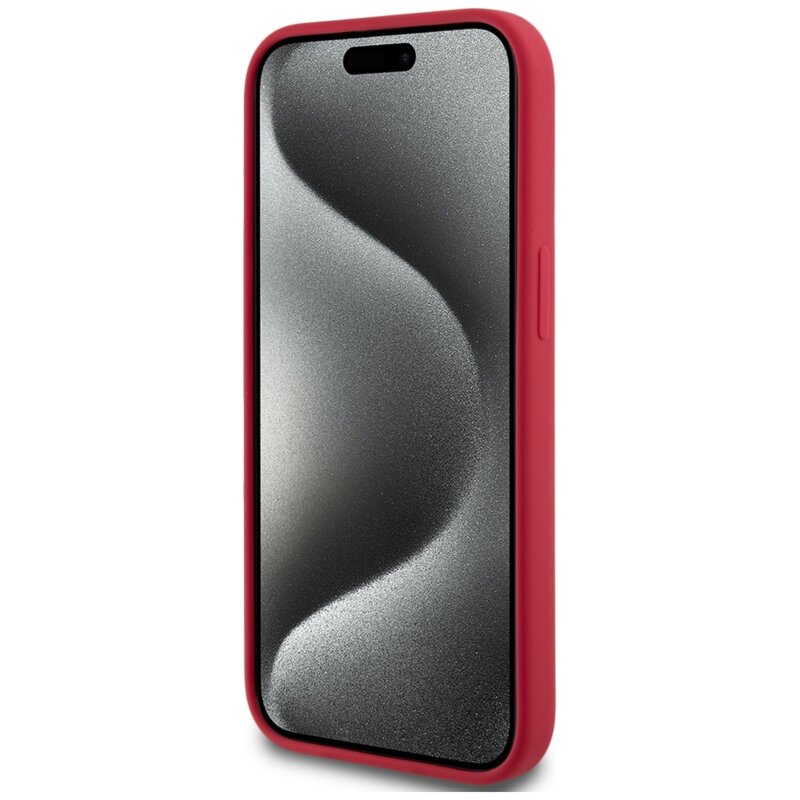 Husa Karl Lagerfeld iPhone 15 Silicone MagSafe, rosu, Karl&Choupette, KLHMP15SSCMKCRHR