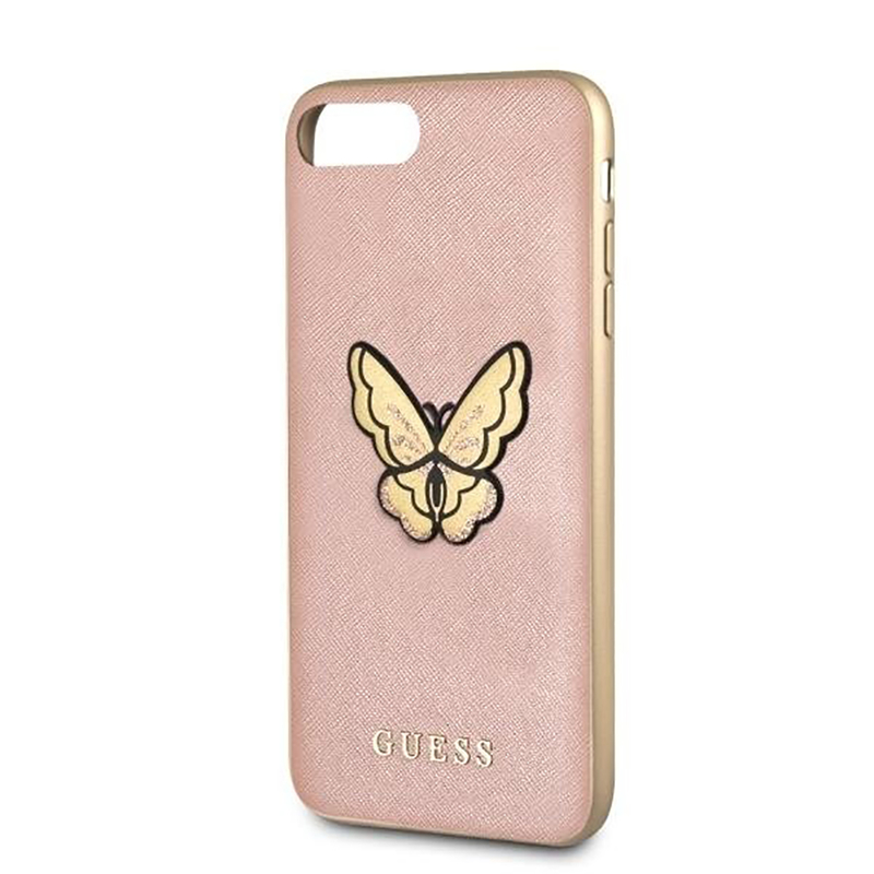 Bumper iPhone 6 Plus, 6S Plus Guess Butterfly Saffiano - Rose Gold GUHCI8LESPBRG