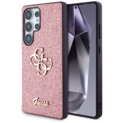 Husa Guess Glitter Script Big 4G Logo Samsung Galaxy S25 Ultra, roz, GUHCS25LHG4SGP