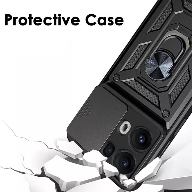 Husa Oppo Reno13 Pro protectie camera Techsuit CamShield Series, negru