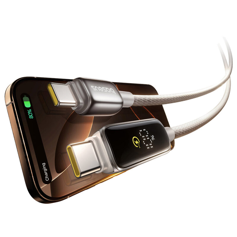 Cablu de date tip C 100W cu Sleep Mode Baseus Vipow, 1m, gri