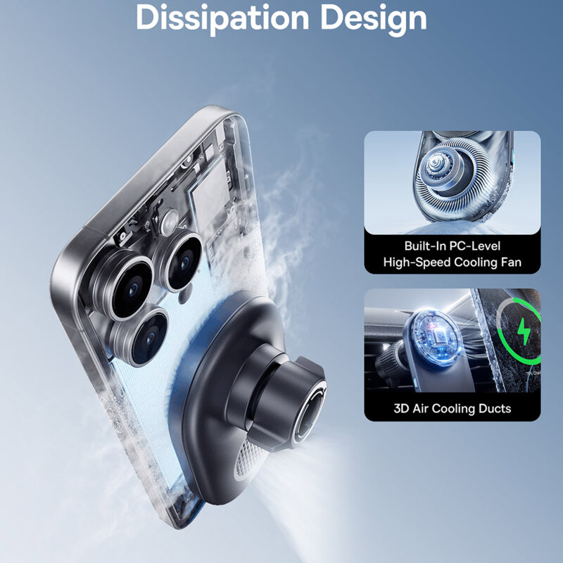 Suport auto magnetic cu ventilatie 15W Baseus PrimeTrip VC1 Pro