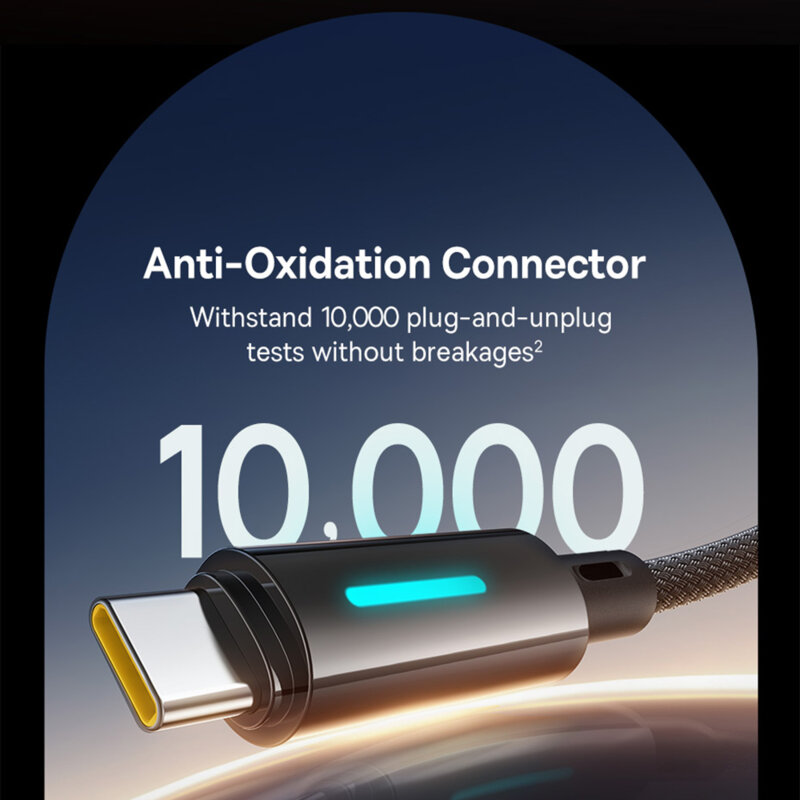 Cablu Fast Charge USB la Type-C 100W Baseus Lit, 1m, negru