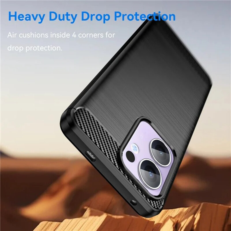 Husa Oppo Reno13 F 5G Techsuit Carbon Silicone, negru