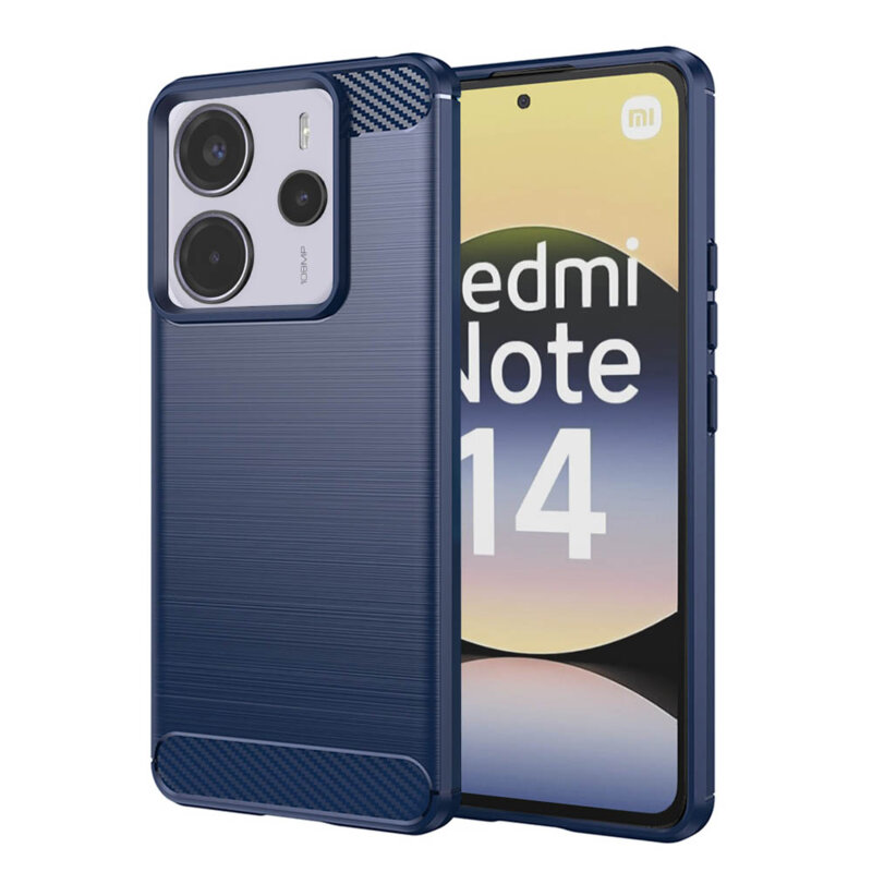 Husa Xiaomi Redmi Note 14 4G (Regional) Techsuit Carbon Silicone, albastru