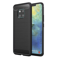Husa Huawei Mate 20 Pro Techsuit Carbon Silicone, negru