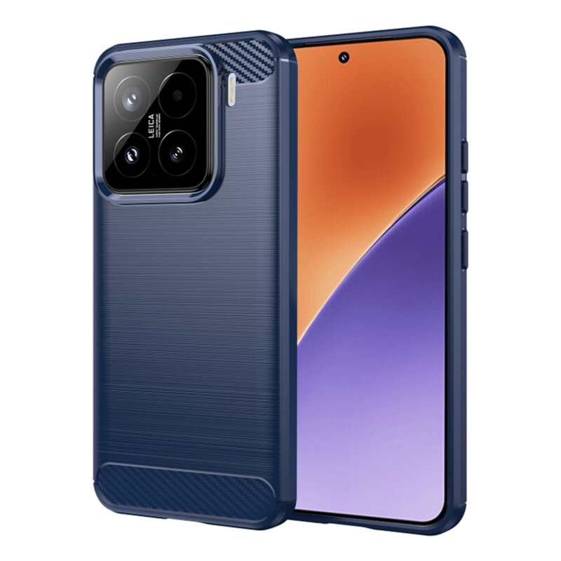 Husa Xiaomi 15 Techsuit Carbon Silicone, albastru