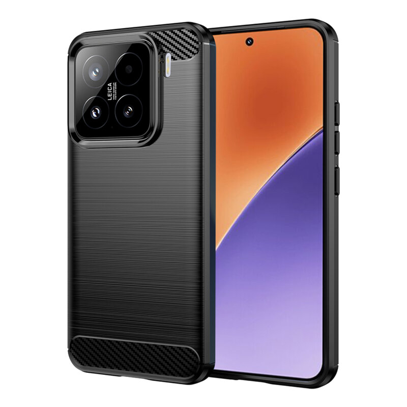 Husa Xiaomi 15 Techsuit Carbon Silicone, negru