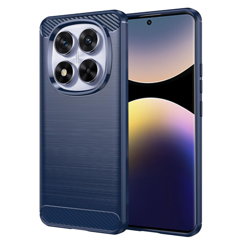 Husa Xiaomi Redmi Note 14 Pro 5G Techsuit Carbon Silicone, albastru