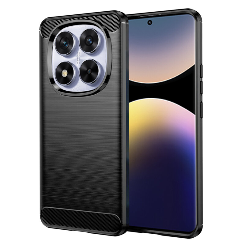 Husa Xiaomi Redmi Note 14 Pro 5G Techsuit Carbon Silicone, negru