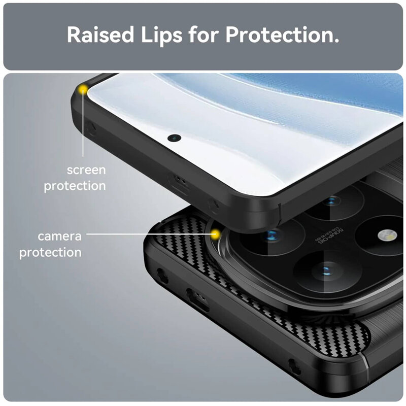 Husa Xiaomi Poco X7 Techsuit Carbon Silicone, negru