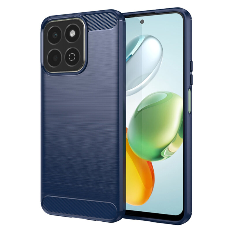 Husa Honor X7c Techsuit Carbon Silicone, albastru